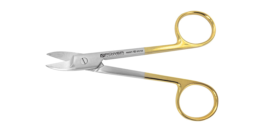 Crown Scissor - 10.5 cm, Curved, Serrated, T/C