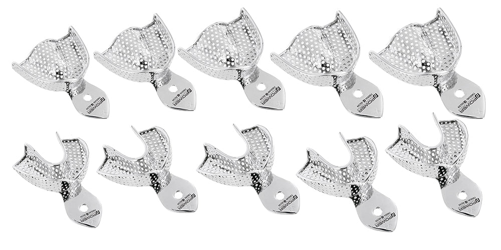 Impression Trays - Perforated, Set of 10 (Upper and Lower)