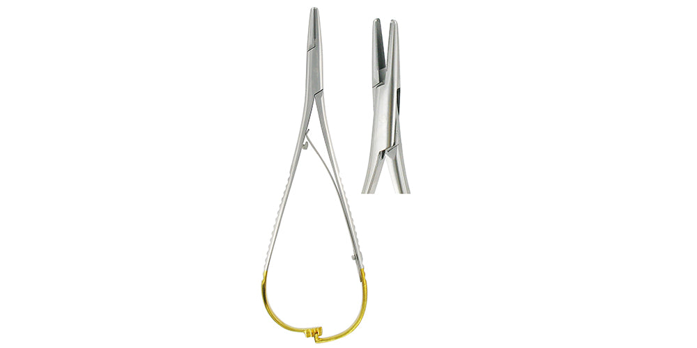 Wide Needle Holder Mathieu - T/C, Gold Steel, 17 cm