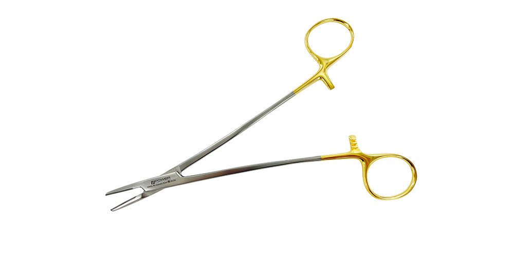 Straight Needle Holder Crile-Wood - T/C, Gold Steel, 18 cm