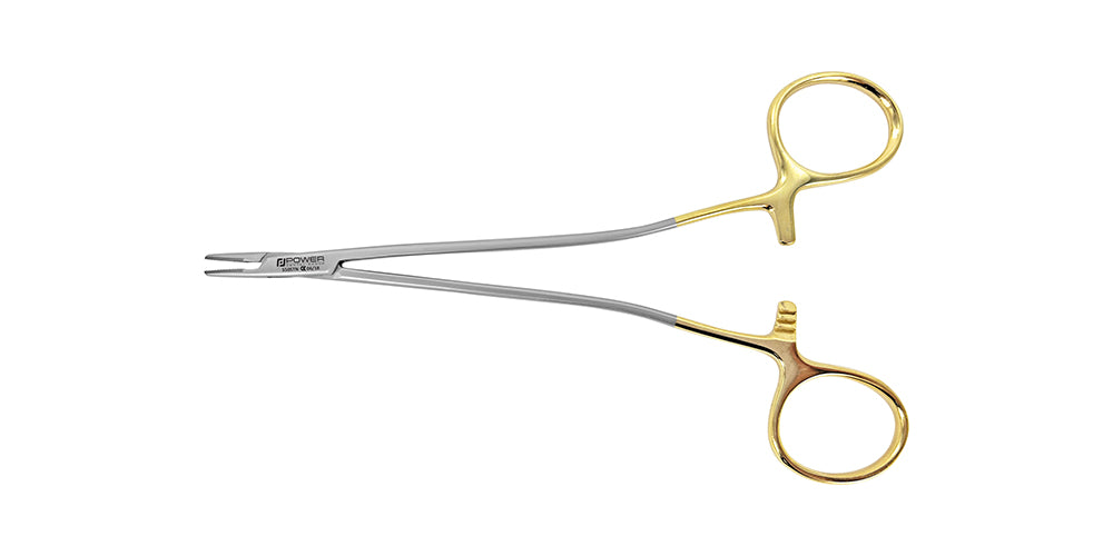 Straight Micro Needle Holder Crile-Wood - T/C, Gold Steel, 15 cm