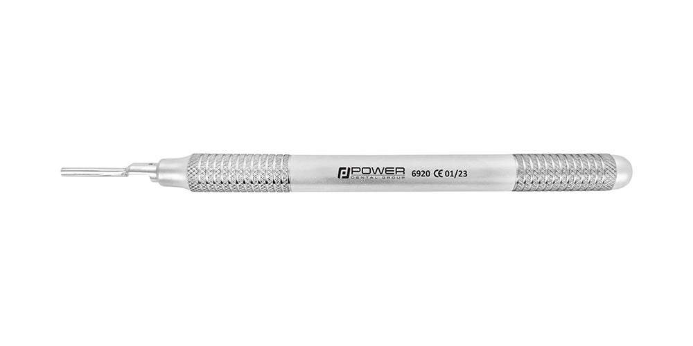 Scalpel Handle 6EZ - Flat Grip Ø10 mm, 15.2 cm, Stainless Steel
