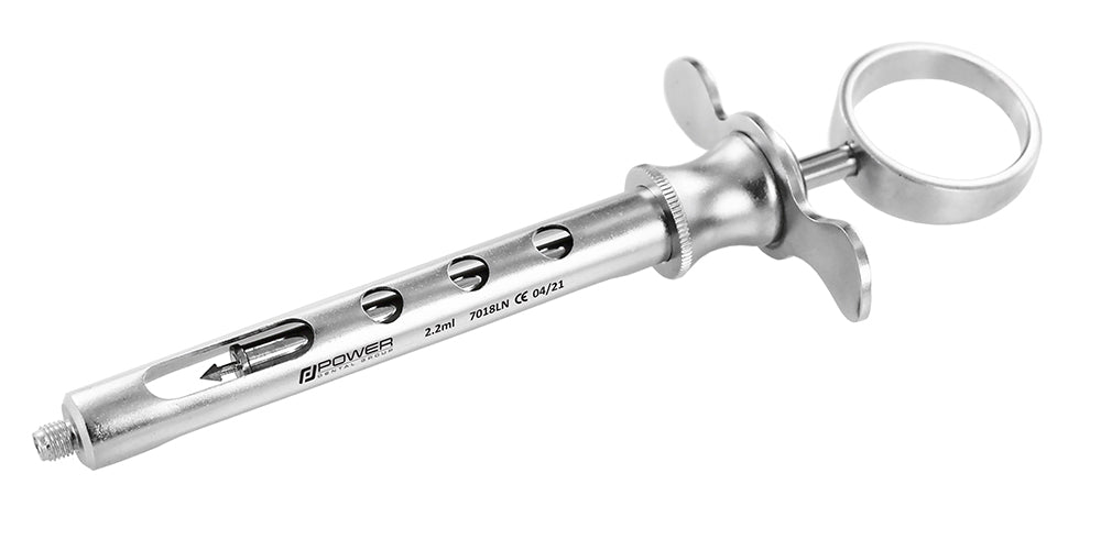 Aspirating Syringe 2.2 ml - Winged, For Plastic Needles