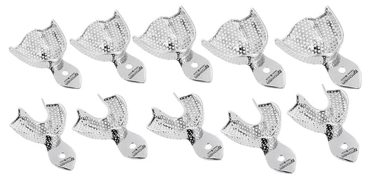 Impression Trays - Perforated, Set of 10 (Upper and Lower)