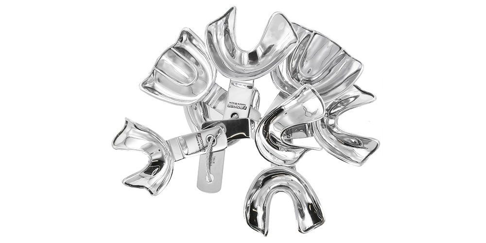 Impression Tray - Solid, Full Denture, Set of 8 (Upper & Lower)