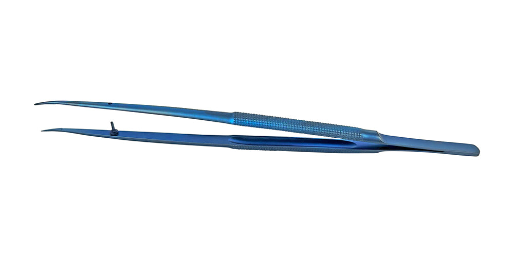 Micro Surgical Gerald Forceps - Curved, 18 cm, Non-Serrated, Titanium